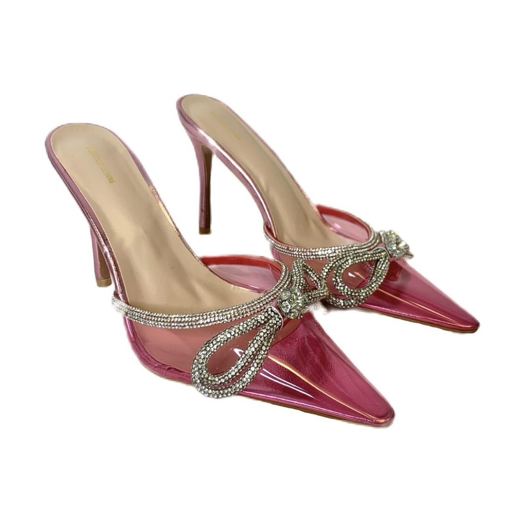 Pretty Little Things - Elegant Pink Stiletto Heels with Rhinestone Detail